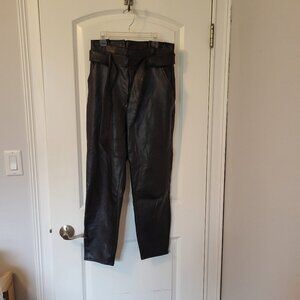 Abercrombie & Fitch Black Vegan Leather Pants, Size Medium